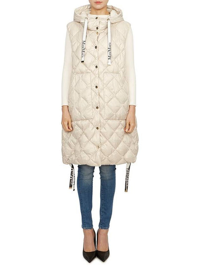 Sisoft Double-Sided Drawstring Hooded Padded Long Vest Ivory - MAX MARA - BALAAN 2