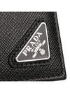 Saffiano Triangular Logo Flap Card Wallet Black - PRADA - BALAAN 6