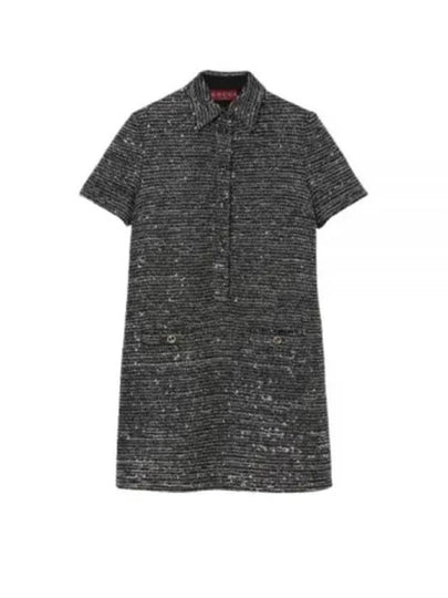 Striped Tweed Lamé Short Dress Black Silver - GUCCI - BALAAN 2