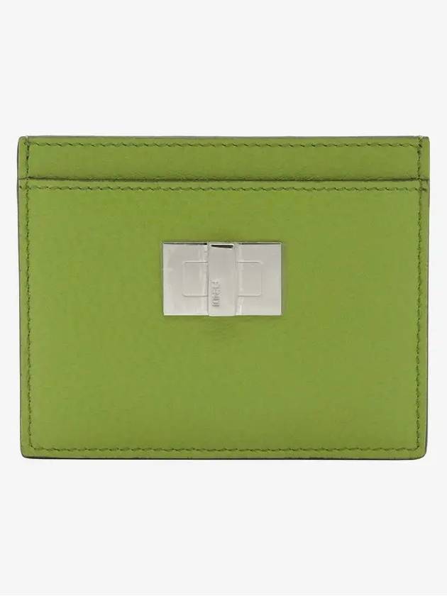 Peekaboo Selleria Leather Business Card Wallet Green - FENDI - BALAAN 2