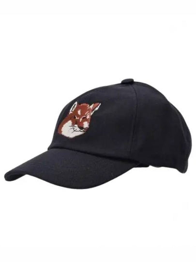 Large Fox Head Embroidered 6P Ball Cap Navy - MAISON KITSUNE - BALAAN 2