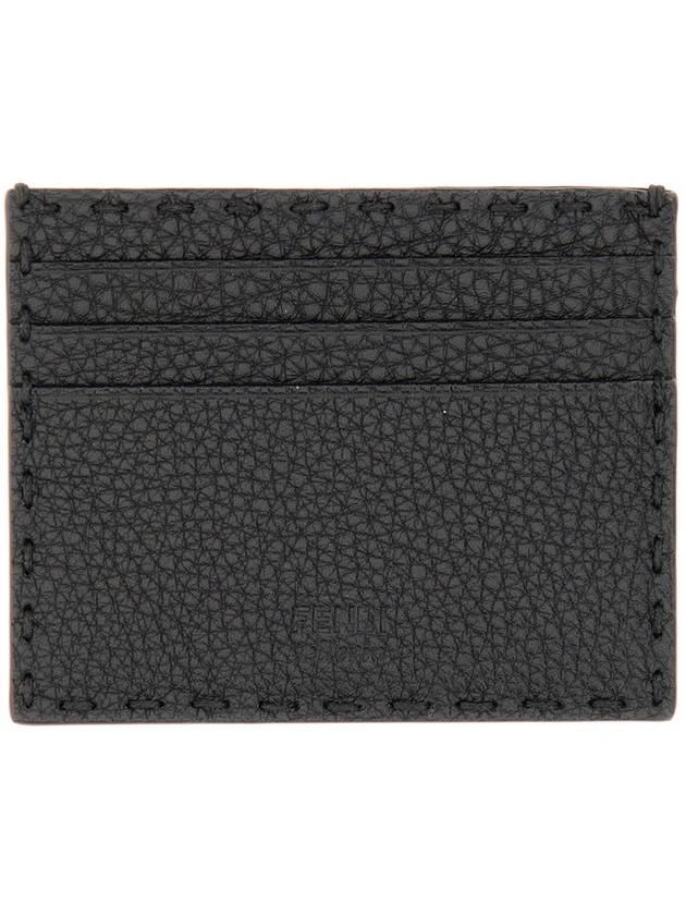 Selleria Leather Card Wallet Black - FENDI - BALAAN 3