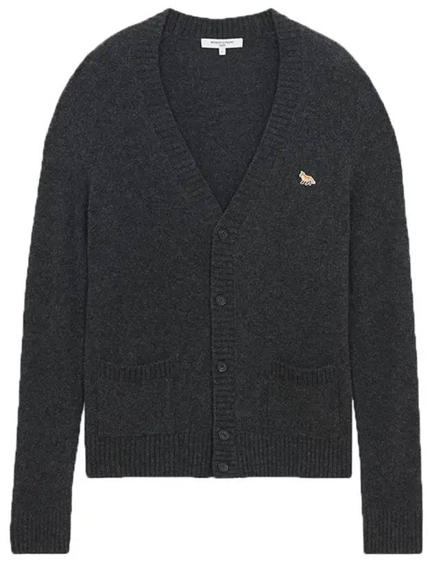 Baby Fox Patch Cosy Cardigan Dark Grey - MAISON KITSUNE - BALAAN 2