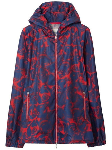 rose print hooded jacket 8077184 - BURBERRY - BALAAN 1