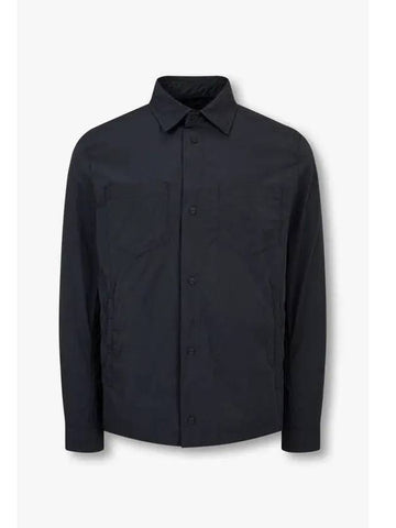 Snap Button Nylon Shirt Jacket Black - HERNO - BALAAN 1