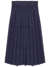 Button Pleated Skirt Navy - IMIRK - BALAAN 3