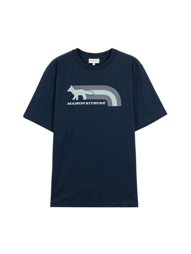 Men's Flash Fox Comfort Short Sleeve T-Shirt Navy - MAISON KITSUNE - BALAAN 2