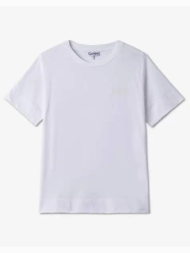 Logo Cotton Short Sleeve T-Shirt White - GANNI - BALAAN 2