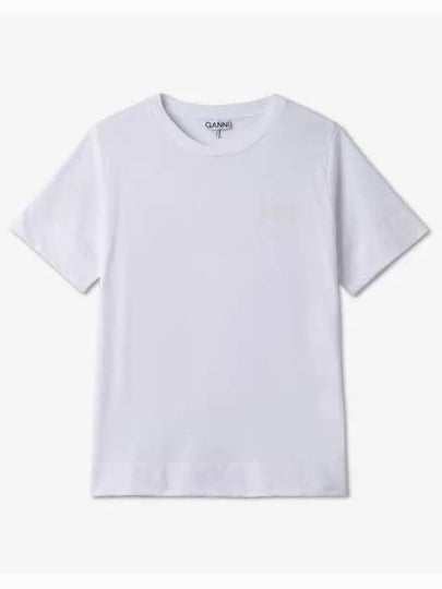 Cotton Poly Chest Logo Short Sleeve T-Shirt White - GANNI - BALAAN 2