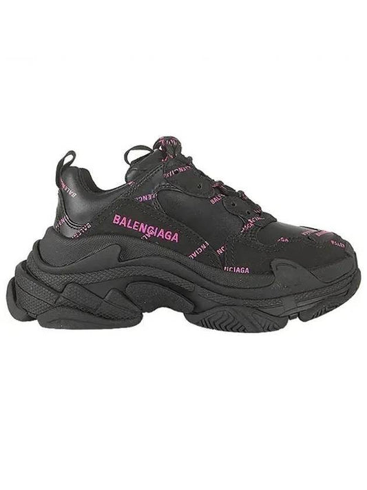 Women's Logo Triple S Sneakers Black Pink - BALENCIAGA - BALAAN 1