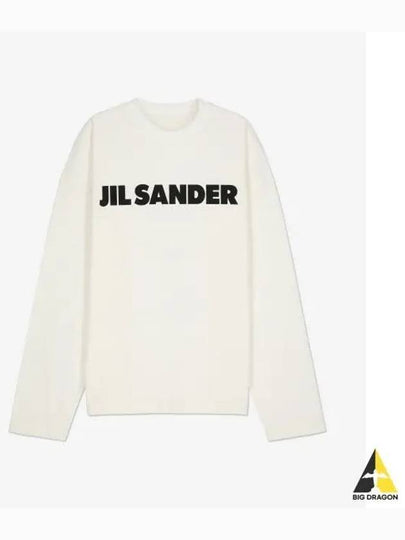 Logo Print Cotton Long Sleeve T-Shirt White - JIL SANDER - BALAAN 2