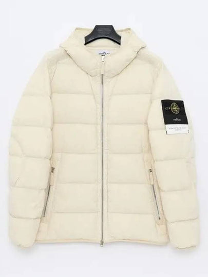 Seamless Logo Nylon Hooded Down Jacket Plaster - STONE ISLAND - BALAAN 2