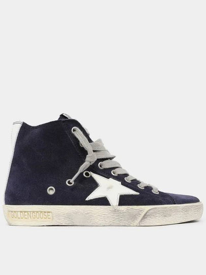 Leather Francy High Top Sneakers Night Blue - GOLDEN GOOSE - BALAAN 2