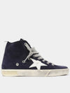 Leather Francy High Top Sneakers Night Blue - GOLDEN GOOSE - BALAAN 3