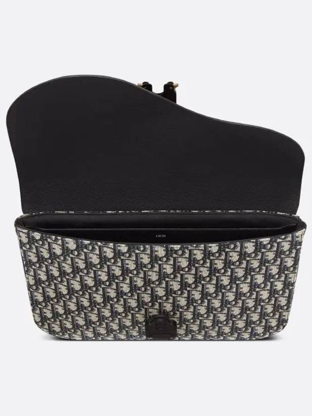 Oblique Saddle A4 Pouch Bag Black - DIOR - BALAAN 4