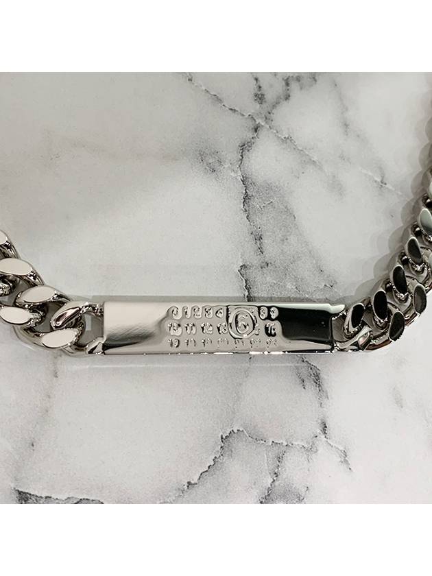 Classic Number Logo Plate Chain Necklace Silver - MAISON MARGIELA - BALAAN 6