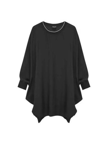 Women s Overfit Stingray Silk Blouse Black 270642 - GIORGIO ARMANI - BALAAN 1