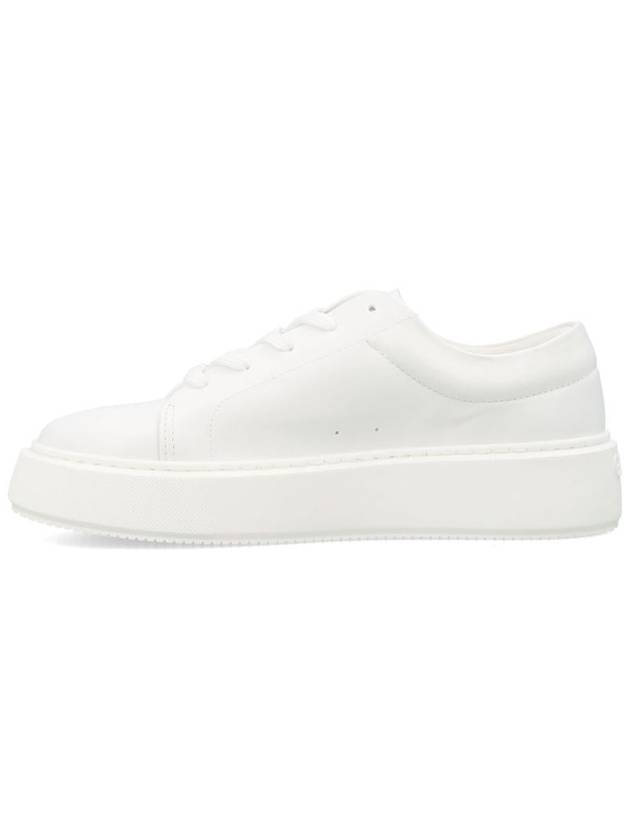 Logo Leather Low-Top Sneakers White - GANNI - BALAAN 4