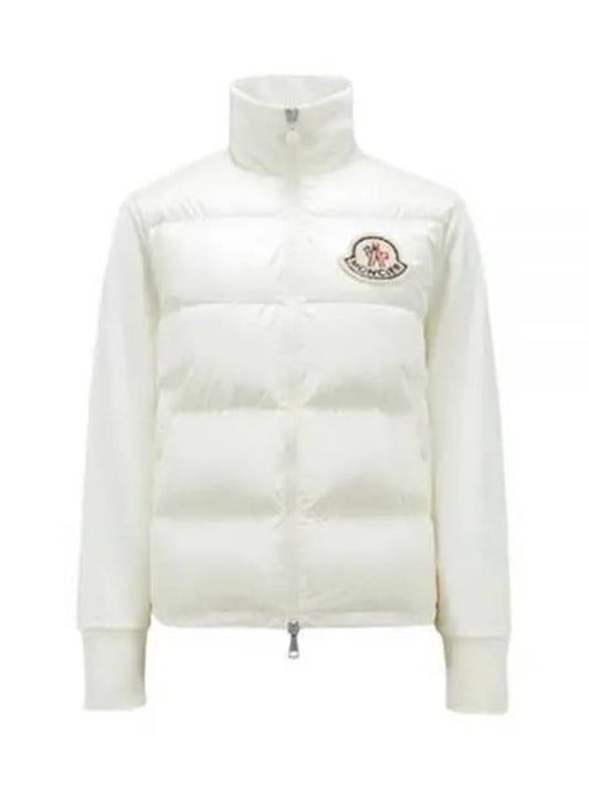 Big logo mock neck padding mix white women s jacket 233493 - MONCLER - BALAAN 1