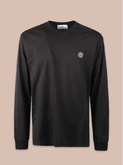 Chest Patch Long Sleeve T-Shirt Black - STONE ISLAND - BALAAN 2