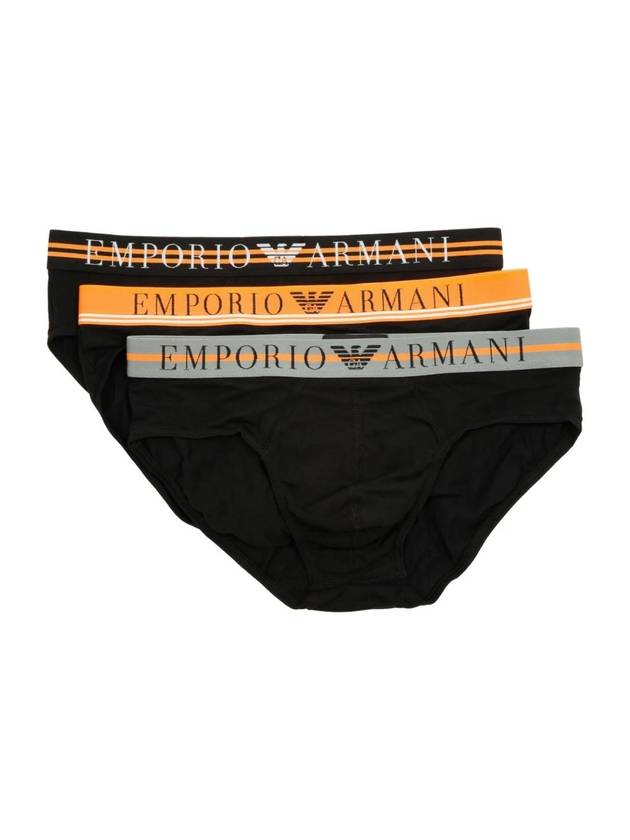 Logo Band 3 Pack Briefs Black - EMPORIO ARMANI - 1