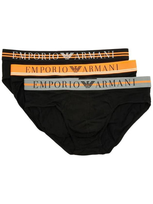 Logo Band 3 Pack Briefs Black - EMPORIO ARMANI - 1