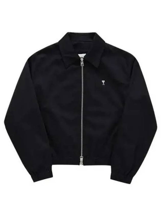 De Coeur Logo Zip-up Jacket Jacket Black - AMI - BALAAN 2