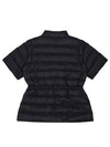 Women s High Neck Short Sleeve Lightweight Down Jumper 1114LXWN BLACK - BLACK&WHITE - BALAAN 2