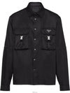 Re-Nylon Triangular Logo Pocket Long Sleeve Shirt Black - PRADA - BALAAN 2