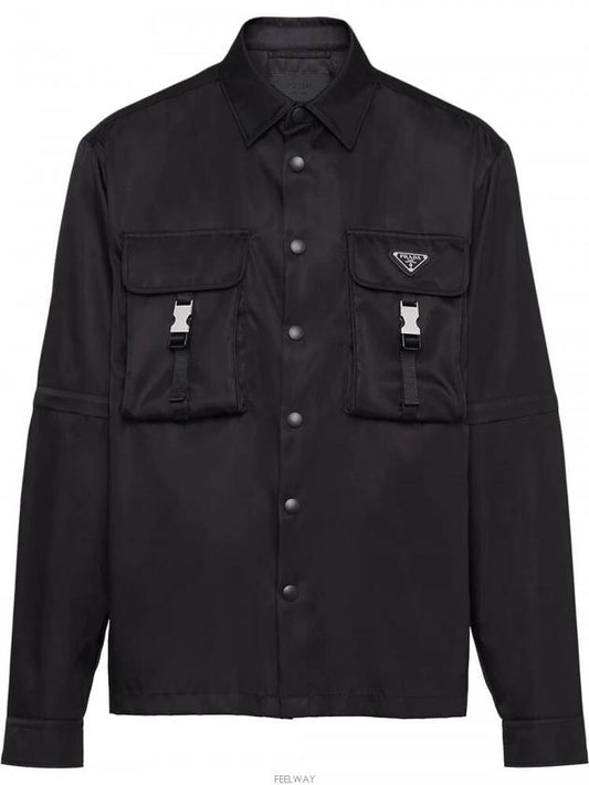 Re-Nylon Shirt Jacket Black - PRADA - BALAAN 2