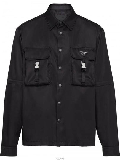 Re-Nylon Shirt Jacket Black - PRADA - BALAAN 2