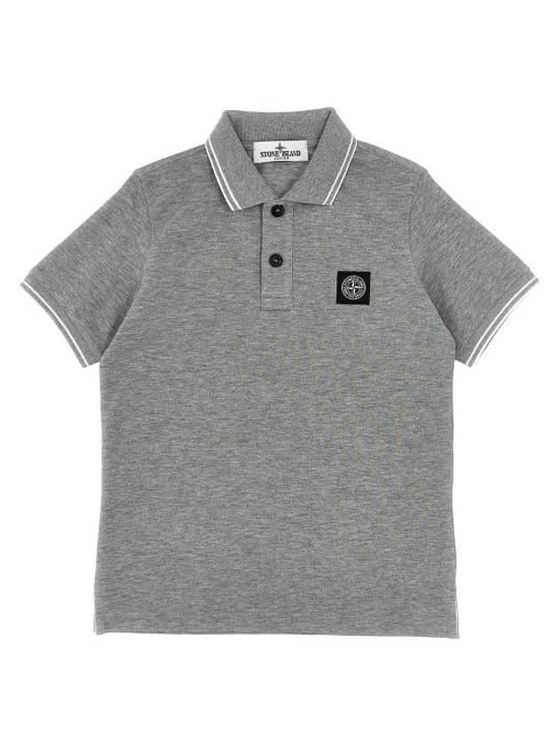 Kids Logo Patch Polo Shirt Grey - STONE ISLAND - BALAAN 1