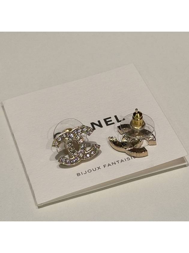 Women s Earrings Champagne Gold Crystal - CHANEL - BALAAN 7