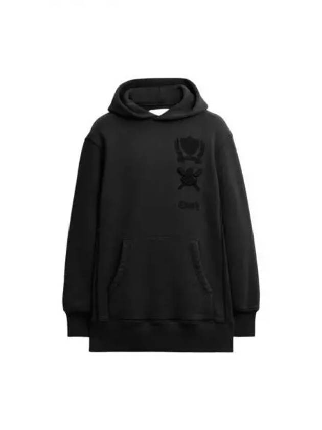 Signature Crest Hoodie Short Dress Black - COACH - BALAAN 2