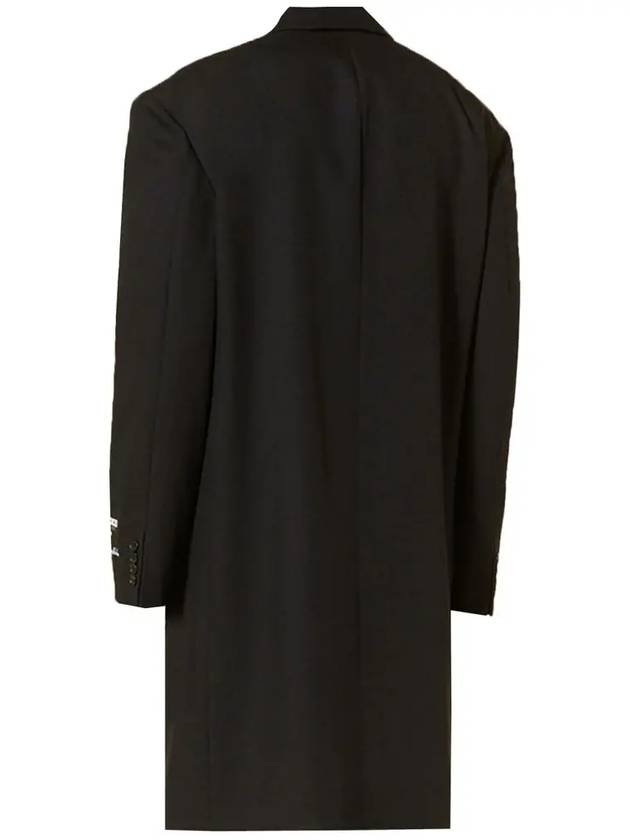 Studios Logo Patch Wool Over Double Coat Black - ACNE STUDIOS - BALAAN 4