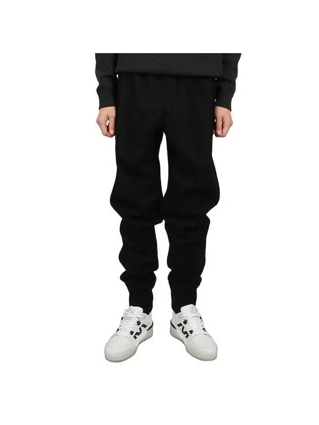 Elasticated Waist Wool Banding Jogger Track Pants Black - JIL SANDER - BALAAN 1