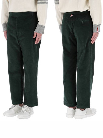 Men's Corduroy Straight Pants Dark Green - THOM BROWNE - BALAAN 2