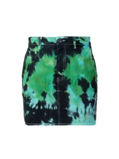 Tie Dye Denim Short H-line Skirt - AMI - BALAAN 2