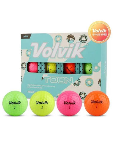 NEW Toon 2-Piece Golf Ball 12p Rainbow 1 - VOLVIK - BALAAN 1