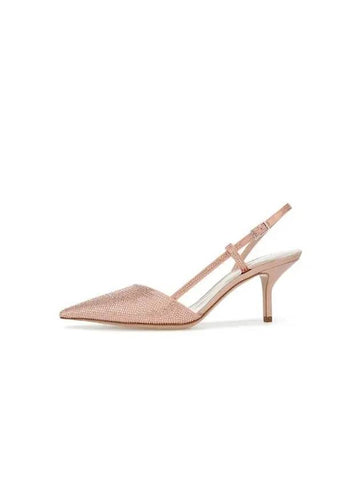 Women s Rhinestone Satin D collet Slingback Peach - GIORGIO ARMANI - BALAAN 1