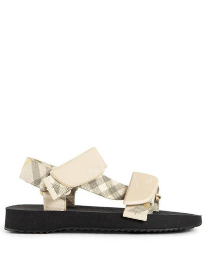 Trek Check Open Toe Sandals Beige - BURBERRY - BALAAN 2