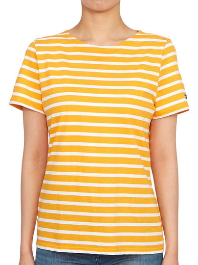 Etrille Striped Short Sleeve T-Shirt White Orange - SAINT JAMES - BALAAN 2