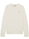 Tricolor Fox Patch Sweatshirt White - MAISON KITSUNE - BALAAN 1