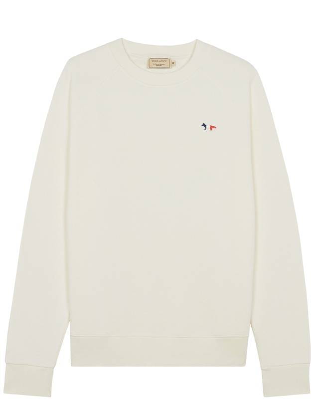 Tricolor Fox Patch Sweatshirt White - MAISON KITSUNE - BALAAN 1