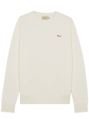 Tricolor Fox Patch Sweatshirt White - MAISON KITSUNE - BALAAN 1