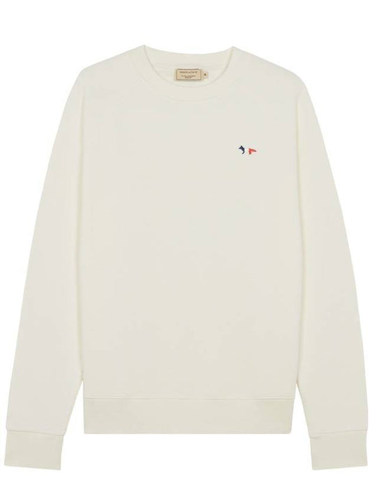 Tricolor Fox Patch Sweatshirt White - MAISON KITSUNE - BALAAN 1