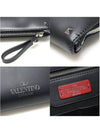 Valentino WY2B0457WJW Black Calfskin VLTN Rockstud Document Case Strap Clutch - VALENTINO - BALAAN 7