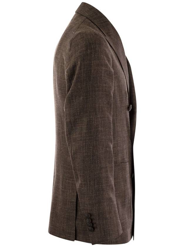 Double breasted wool jacket brown - TAGLIATORE - BALAAN 4