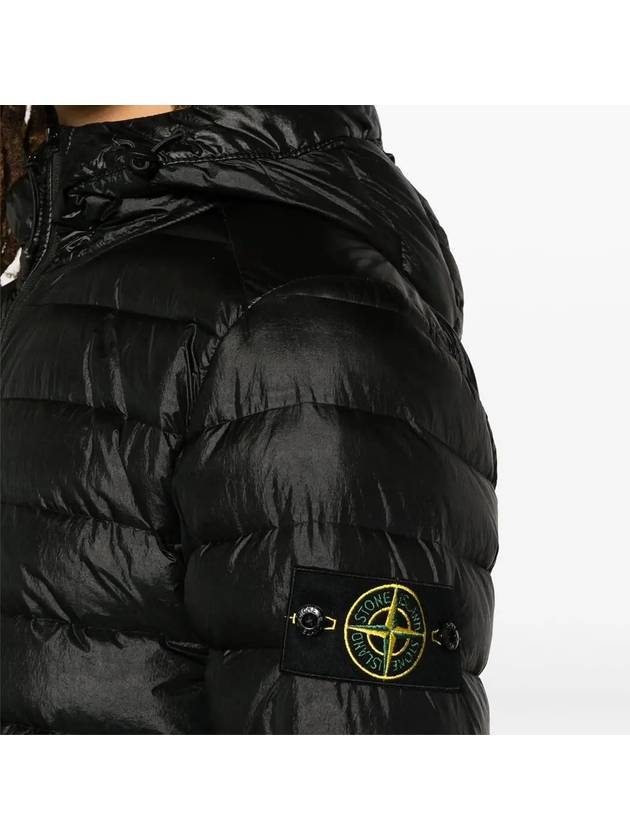 Loom Woven Chambers R-Nylon Down-TC Light Hoodie Down Jacket Black - STONE ISLAND - BALAAN 5