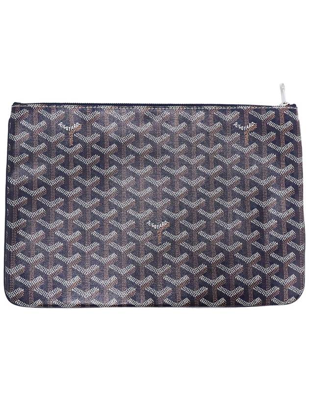 Women s Goyard APMSENAT2 MM Blue Marine Goyardin Canvas Senna Clutch gt Pouch Gangbuk used luxury goods - GOYARD - BALAAN 3